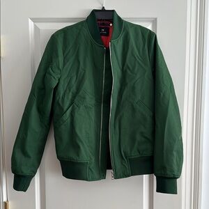 Paul Smith Green Bomber Jacket with Classic Ribbed Design
